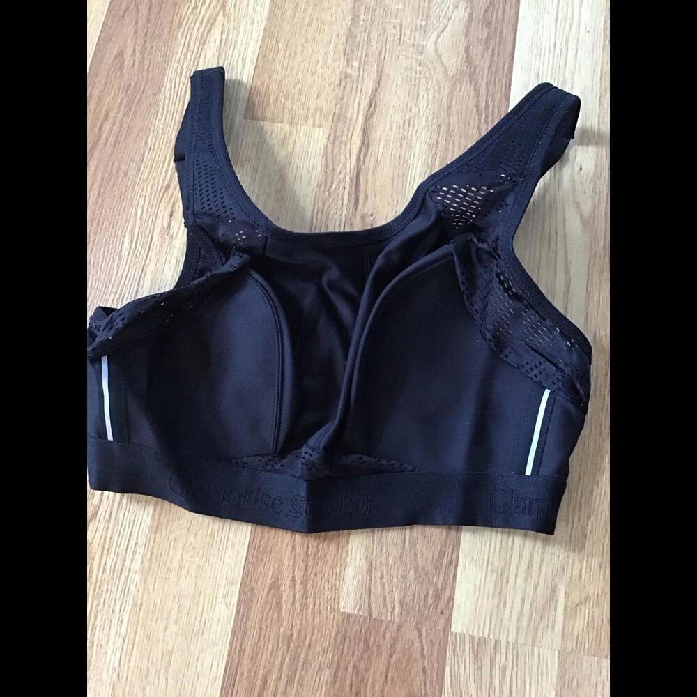 Glamorise no sweat sports mesh bra, 36c, tried on once, black